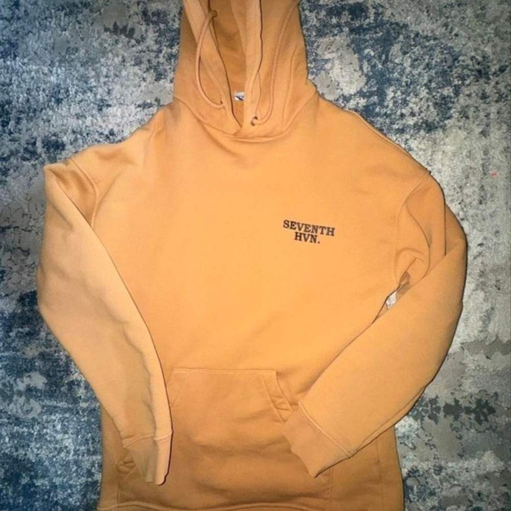 7TH HVN London "WORLDWIDE" Hoodie Brown Men's Large luxury 100 % cotton